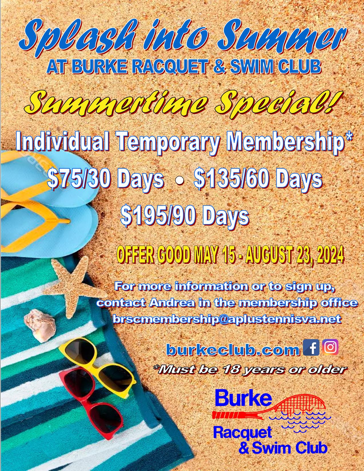 Summertime Special Burke Racquet & Swim Club